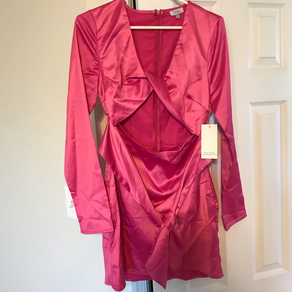 Pink wrap dress